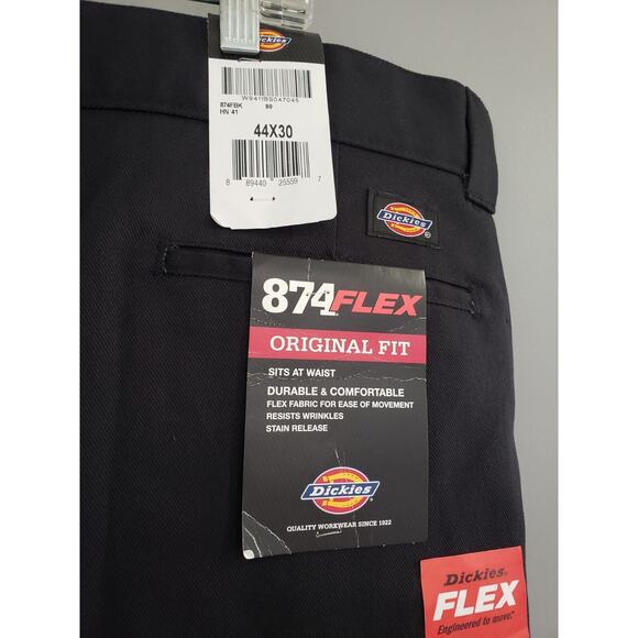 NEW Dickies Black SIZE 44x30 Work Wear Core Flex Men's ORIGINAL FIT Mechanic - Picture 3 of 5